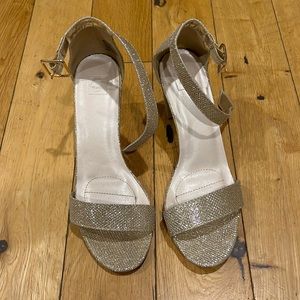 Sparkly strap block heel
